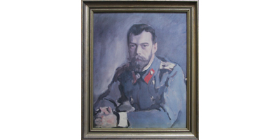 Портрет Николая II, оформленный в деревянном багете